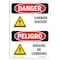 Signmission Safety Sign, OSHA Danger, 7" Height, Carbon Dioxide Bilingual Spanish OS-DS-D-57-VS-1053 - alternate 1